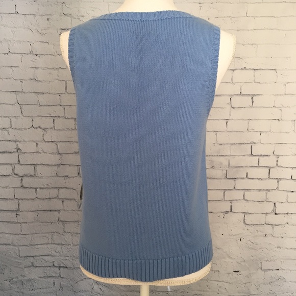 Ralph Lauren Logo Sleeveless Sweater Petite Medium - Picture 3 of 7